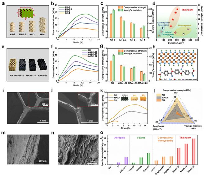 陕西科技大学张美云教授、杨斌副教授团队Adv Fiber Mater:功能结构一体化的多功能芳纶吸波蜂窝材料(图3) 陕西科技大学张美云教授、杨斌副教授团队Adv Fiber Mater:功能结构一体化的多功能芳纶吸波蜂窝材料(图3)