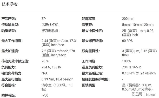 49-parker ZP200系列滚珠丝杠模组 滚珠丝杠型号及参数(图2) 49-parker ZP200系列滚珠丝杠模组 滚珠丝杠型号及参数(图2)